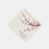 Blush Pink Cherry Blossom Elegant Floral Wedding Serviette (Ecke)