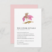 BLUSH PINK CHERRY BLOSSOM FLORAL WEDINGDETAIL BEGLEITKARTE (Vorne/Hinten)