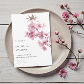 Blush Pink Cherry Blossom Flower Japanese Wedding Einladung