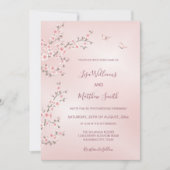 Blush Pink Cherry Blossom Foto Hochzeit Einladung (Vorderseite)