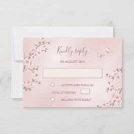 Blush Pink Cherry Blossom Hochzeit RSVP Karte