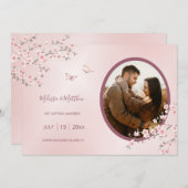 Blush Pink Cherry Blossom Hochzeit Save The Date (Vorne/Hinten)