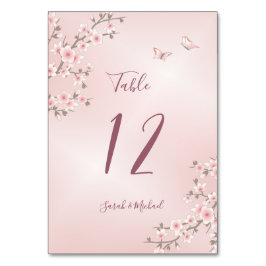 Blush Pink Cherry Blossom Hochzeit Tischnummer