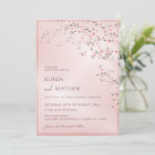Blush Pink Cherry Blossom | Photo Casual Wedding Einladung (Stehend Vorderseite)