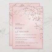 Blush Pink Cherry Blossom | Photo Casual Wedding Einladung (Vorne/Hinten)