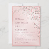 Blush Pink Cherry Blossom Photo Wedding Einladung (Vorderseite)