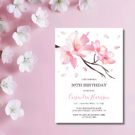 Blush Pink Cherry Blossom Sakura Geburtstag Einladung