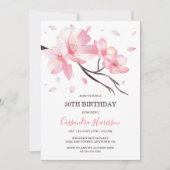 Blush Pink Cherry Blossom Sakura Geburtstag Einladung (Vorderseite)