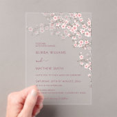 Blush Pink Cherry Blossom Wedding Acryleinladungen (Insitu (Handheld))