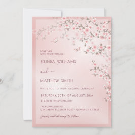 Blush Pink Cherry Blossom Wedding Einladung