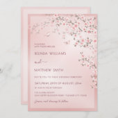 Blush Pink Cherry Blossom Wedding Einladung (Vorne/Hinten)