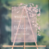 Blush Pink Cherry Blossom Wedding Transparent Acrylschild (Neutral)