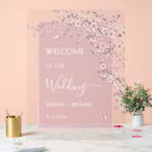 Blush Pink Cherry Blossom Wedding Transparent Acrylschild (Hochzeit)