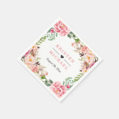 Blush Pink Chic Bloral Wedding Serviette (Ecke)
