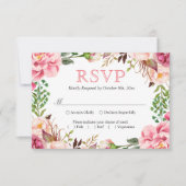 Blush Pink Chic Blumenkraut Hochzeit RSVP (Vorderseite)