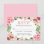 Blush Pink Chic Blumenkraut Hochzeit RSVP Karte (Vorne/Hinten)