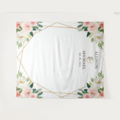 Blush Pink Chic Floral Geometric Weddrop Wandteppich (Vorderseite (Horizontal))