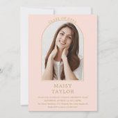 Blush Pink Chic Gold Arch Foto Graduation Party I Einladung (Vorderseite)