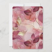 Blush Pink Chic Gold Blätter Brautparty Einladung (Rückseite)