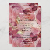 Blush Pink Chic Gold Blätter Brautparty Einladung (Vorne/Hinten)