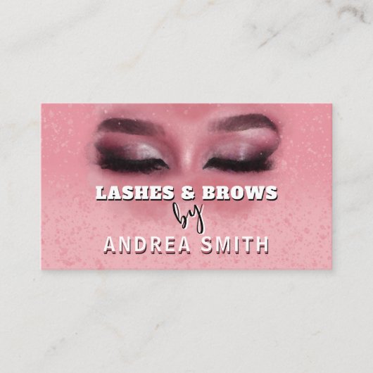 Blush Pink Chic Lashes Brows Makeup Artist QR Code Visitenkarte (Vorderseite)