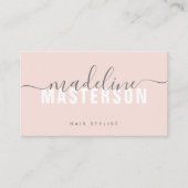Blush Pink Chic Moderne Monogram Script-Signatur Visitenkarte (Vorderseite)