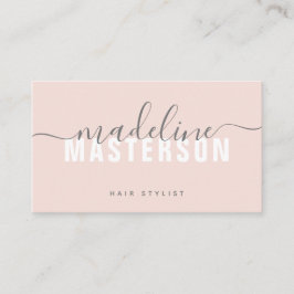 Blush Pink Chic Moderne Monogram Script-Signatur Visitenkarte