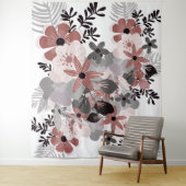 Blush Pink Chili Pepper und Grey Boho Floral Wandteppich (Beispiel)