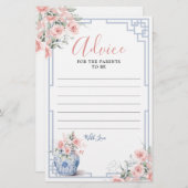 Blush Pink Chinoiserie Ginger Jar Admin Card (Vorne/Hinten)