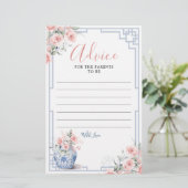 Blush Pink Chinoiserie Ginger Jar Admin Card (Stehend Vorderseite)