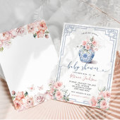 Blush Pink Chinoiserie Ginger Jar Baby Dusche Einladung