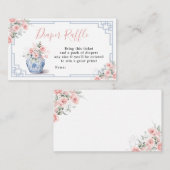 Blush Pink Chinoiserie Ginger Jar Diaper Raffle Begleitkarte (Vorne/Hinten)