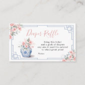 Blush Pink Chinoiserie Ginger Jar Diaper Raffle Begleitkarte (Vorderseite)