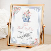 Blush Pink Chinoiserie Ginger Jar Say Baby nicht Poster