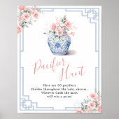 Blush Pink Chinoiserie Ginger Jar Schnuller Hübsch Poster (Vorne)