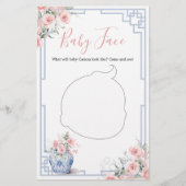 Blush Pink Chinoiserie Ginger Jar Shower Baby Face (Vorderseite)