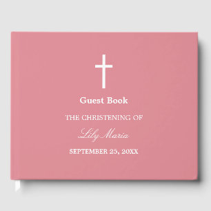 Blush Pink Christening Guest Book Gästebuch