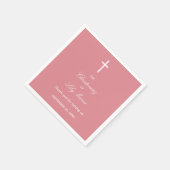 Blush Pink Christening Party Napkins Serviette (Ecke)