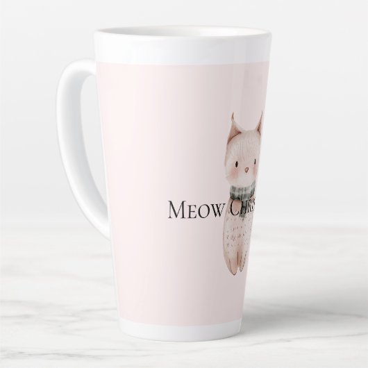 Blush Pink Christmas Cat Milchtasse (Linke Ecke)