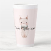 Blush Pink Christmas Cat Milchtasse (Vorderseite)