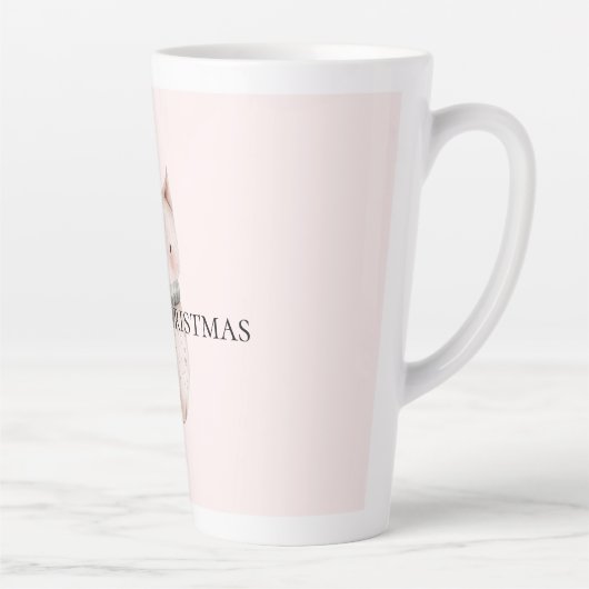 Blush Pink Christmas Cat Milchtasse (Rechts)