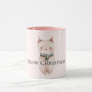 Blush Pink Christmas Cat Tasse