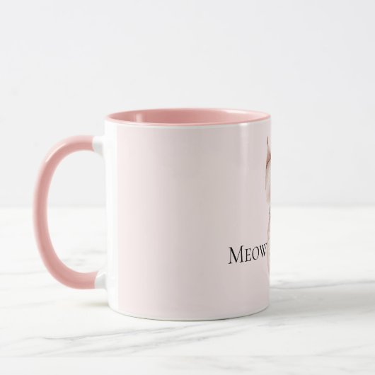 Blush Pink Christmas Cat Tasse (Links)