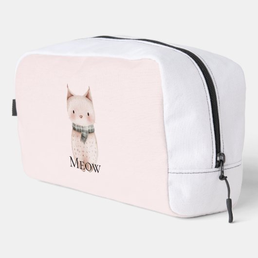 Blush Pink Christmas Cat Waschbeutel (Rechte Ecke)