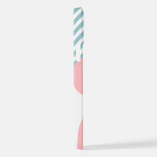 Blush Pink, Circles Art Patches iPhone Hülle (Rechte Seite)