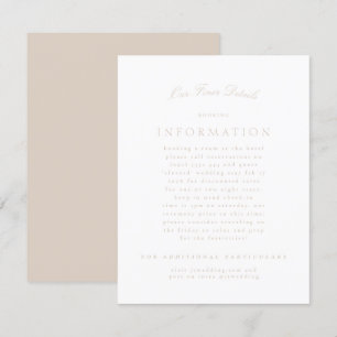 Blush Pink Classic Elegant Festliche Hochzeit Begleitkarte