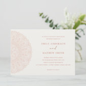 Blush Pink Classic Verziert Mandala Wedding Einlad Dankeskarte (Stehend Vorderseite)