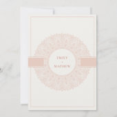 Blush Pink Classic Verziert Mandala Wedding Einlad Dankeskarte (Rückseite)