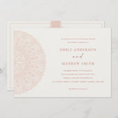 Blush Pink Classic Verziert Mandala Wedding Einlad Dankeskarte (Vorne/Hinten)