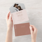 Blush Pink Clean Line Einladung Hochzeitsfeiern (Abreißen)